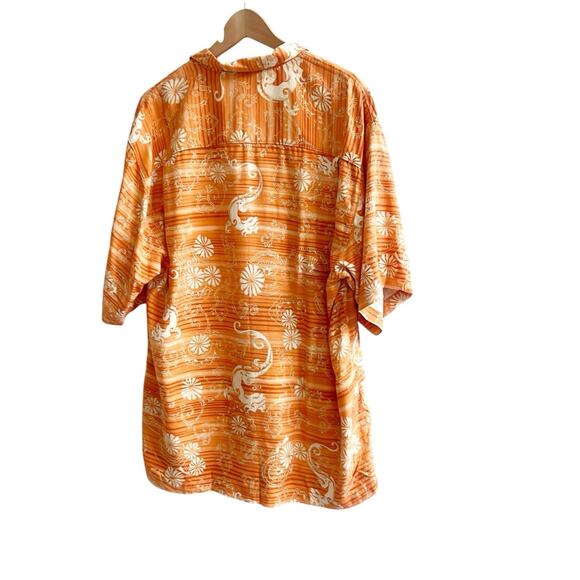 Tommy Bahama 100% Silk Shirt Dragons Asian Print Size Large Cabana - Picture 2 of 10